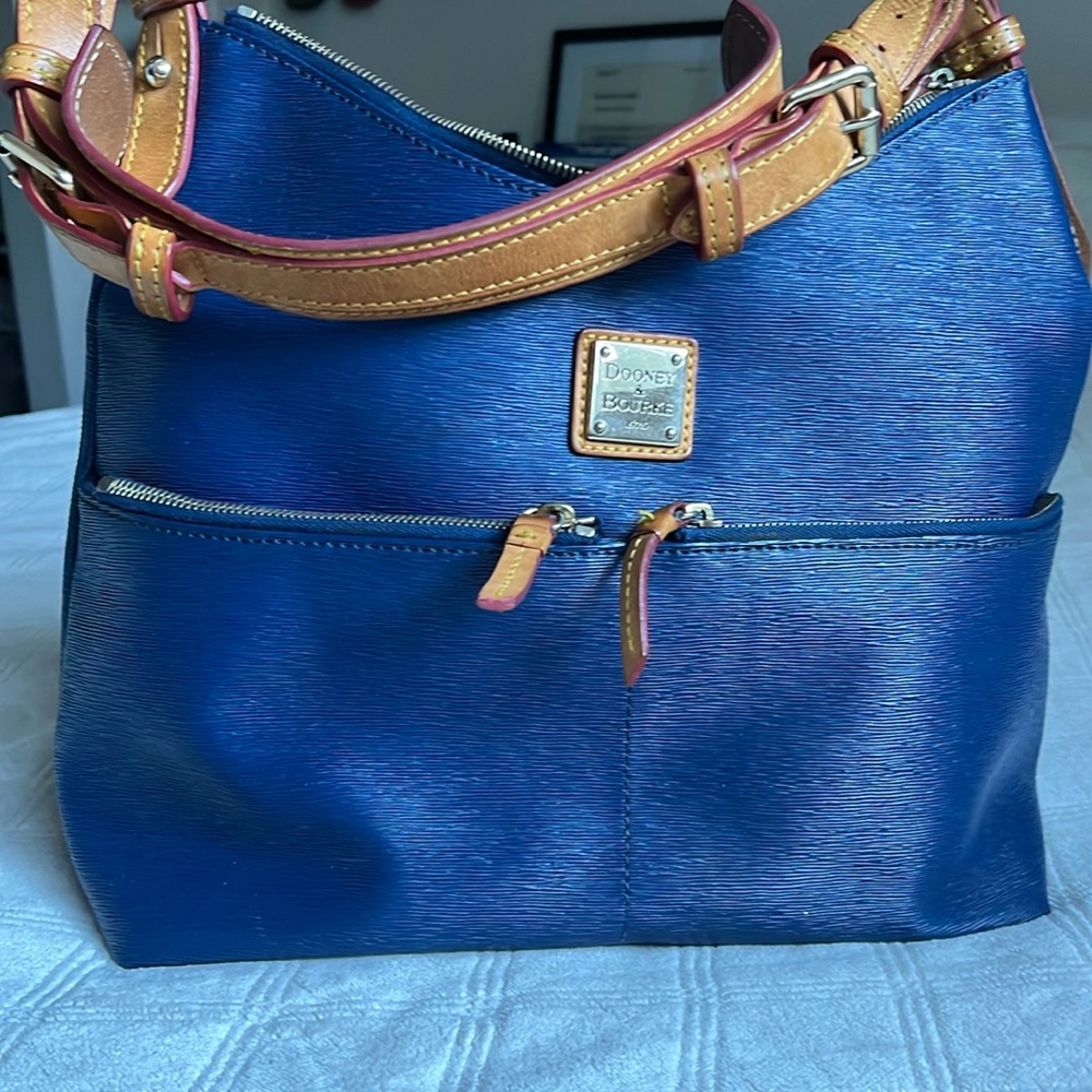 AUTHENTIC DOONEY & BOURKE SATCHEL DILLEN BAG PURSE BLUE LEATHER